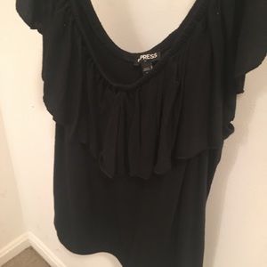 Black off the shoulder top
